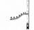G039-Q19-350 Кронштейн изогнутый на стойку с 7-ю шариками, L=350мм, d=19мм, хром 
